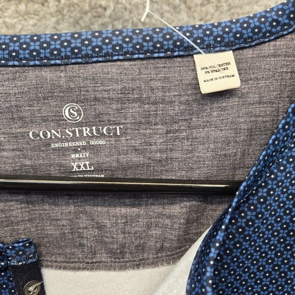 Con.struct  Mens Long Sleeve Shirt  Size XXL 2XL Pullover Dots New - Picture 2 of 6